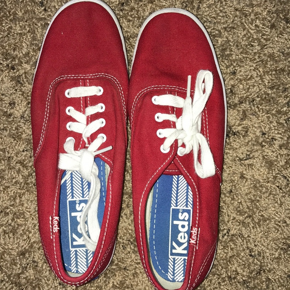 Red lace up keds
